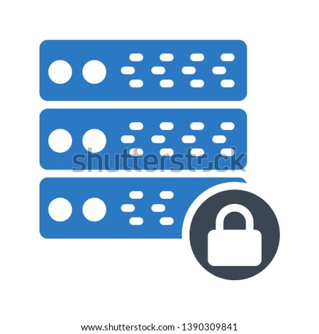 server lock glyph double color icon