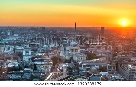 London skyline at sunny day