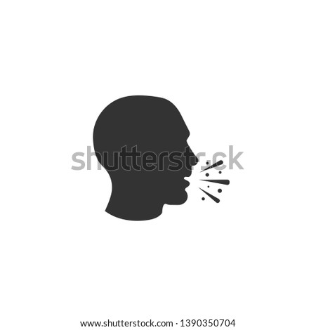 Cough icon in simple design. Vector illustration Royalty-Free Stock Photo #1390350704