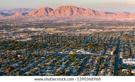 Panoramic View of Sunrise Mountain Las Vegas Royalty-Free Stock Photo #1390368968
