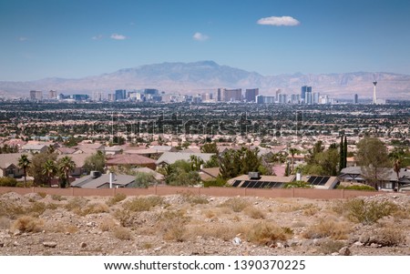 Las Vegas Strip Paradise in the Desert Royalty-Free Stock Photo #1390370225