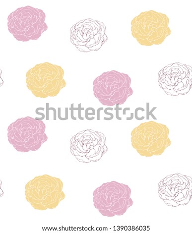 Simple flowers pattern on white
