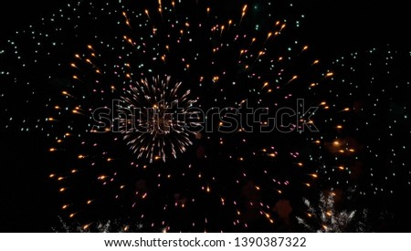 Celebrating fire work at night making people in country so happiness at night - Image