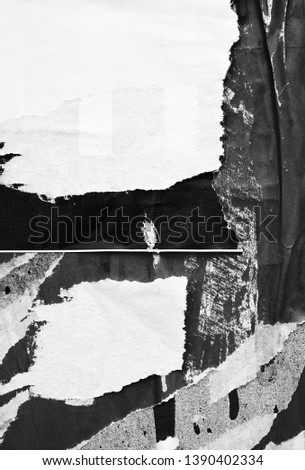 Blank white creased crumpled paper texture background old grunge ripped torn vintage collage posters placards empty space text