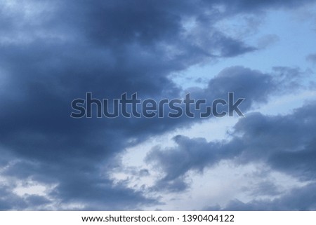 Heavy gray clouds in the sky