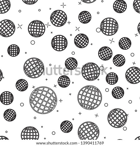 Black Earth globe icon isolated seamless pattern on white background. Vector Illustration