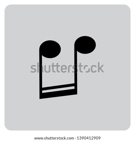 An Illustrated Icon Isolated on a Background - Upside Down Semi Quavers