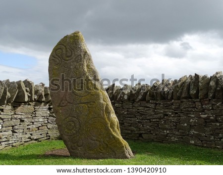          pictish symbol stone in north east scotland                      