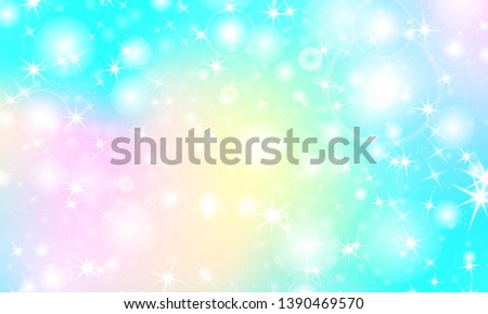 Rainbow mermaid background. Unicorn pattern. Color princess background. Christmas rainbow backdrop. Vector illustration.