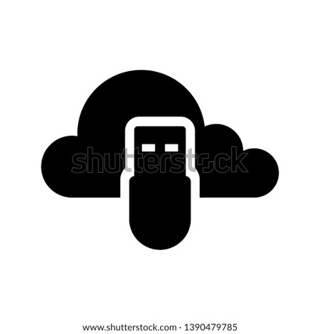 Cloud computing icon with an usb symbol - Vector