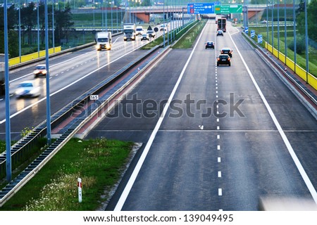Controlled-access highway in Poznan, Poland  Royalty-Free Stock Photo #139049495