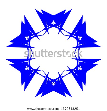 Blue Flowers / Pseudo-Snowflakes on white background. - Vector