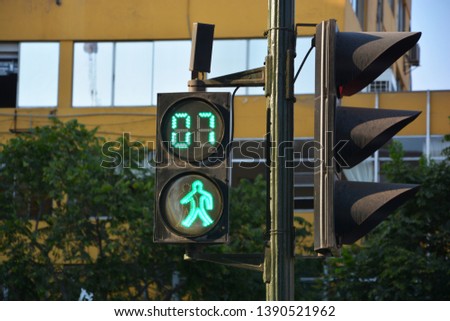 traffic lights in the city of Lima Peru 