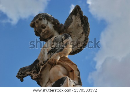 Statue of an angel at the cemetery