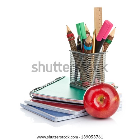 pencil box with school equipment