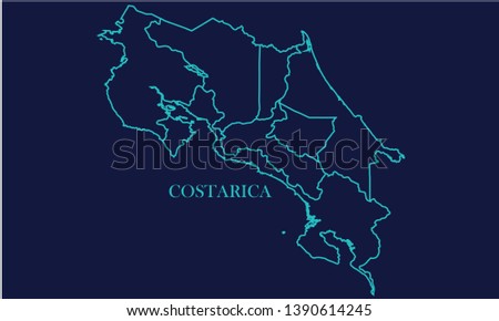 Costa rica Map Background Vector eps10