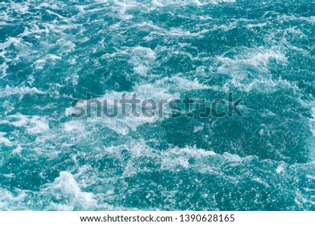 Blue ocean wave high angle