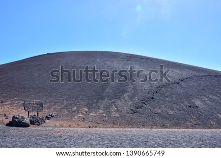Volcanic landscapes on Timanfaya Lanzarote Canary Islands Spain