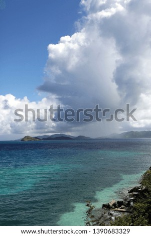 Raining over St. John, Virgin Islands