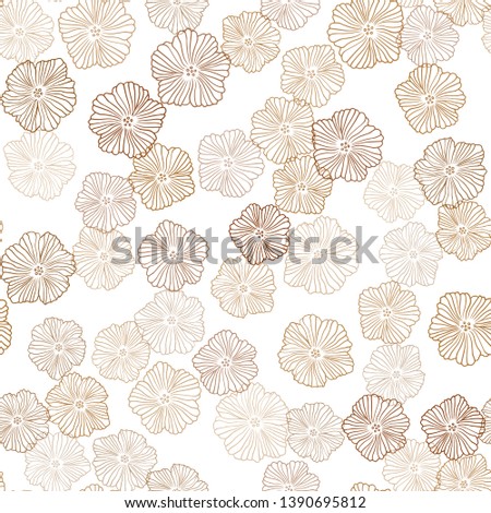 Dark Yellow vector seamless natural pattern with flowers. An elegant bright illustration with flowers. Design for wallpaper, fabric makers.