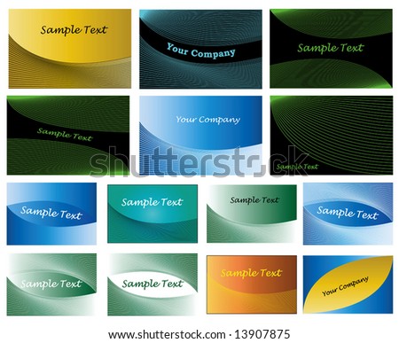 14 different colorful linear vector business card abstract background design