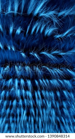 Artificial fur patterns in blue