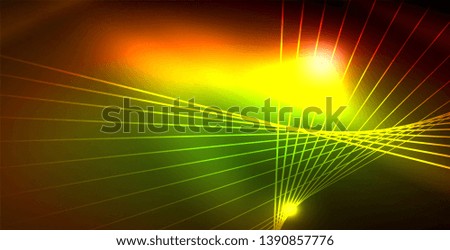 Color neon lights with waves abstract background. Vector illustration