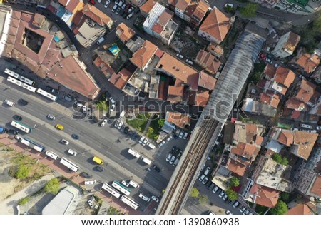 Istanbul traffic drone aerial pictures 