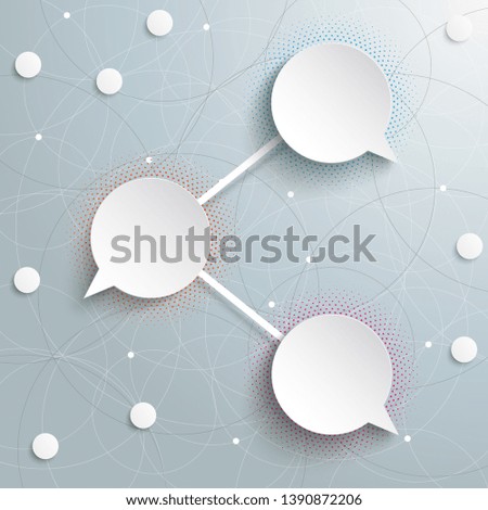 Infographic with circle speech bubbles on the white background. Eps 10 vector file.