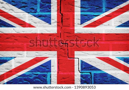 Great Britain Flag Painted On Brick Wall Texture background.