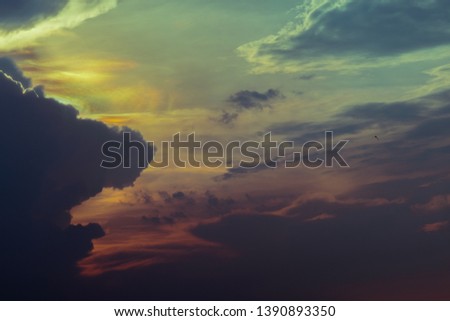 Sky with clouds and sun light