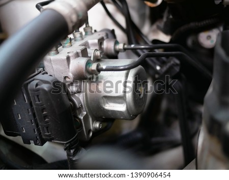 anti-lock braking system (ABS) in the car. Royalty-Free Stock Photo #1390906454