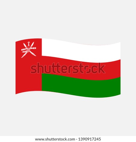 Flag of Oman waves, Oman flag template design. Vector Eps 10