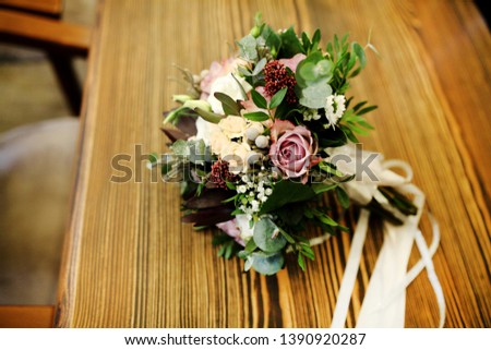 close up of wedding bouquet .Wedding day .bouquet with love