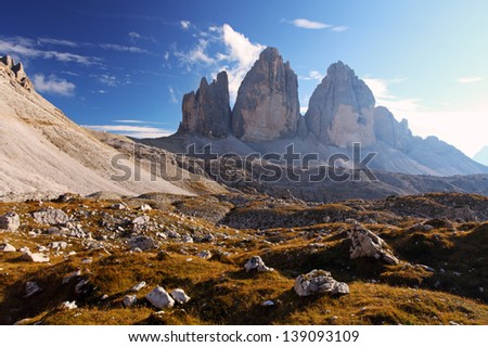 Mountain in Italy at sunset