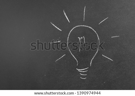 A bulb drawn on a blackboard symbolic of a great idea.