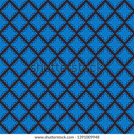 Seamless Line Thai blue pattern, The Arts of Thailand, Thai pattern background.