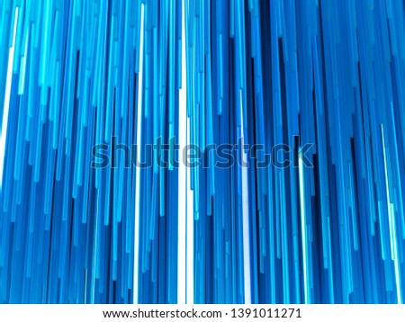 Blue streaks of light. Abstract motion background. Colorful neon lines. Blue bands of hyper speed in space