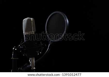 Microphone in the recording studio
