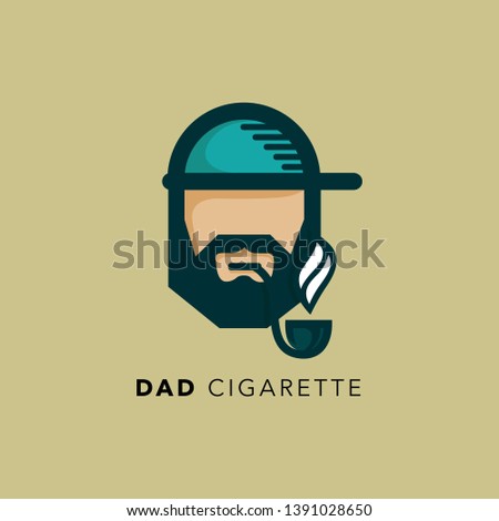 dad cigarette beard illustration man