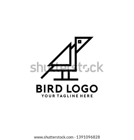 Geometric Bird Logo Design Vector Illustration