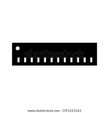 Ruler icon vector black and white