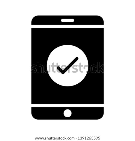 mobile tick vector glyph icon 