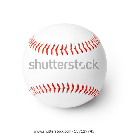 Close-up of new baseball isolated on a white background. Clipping path included