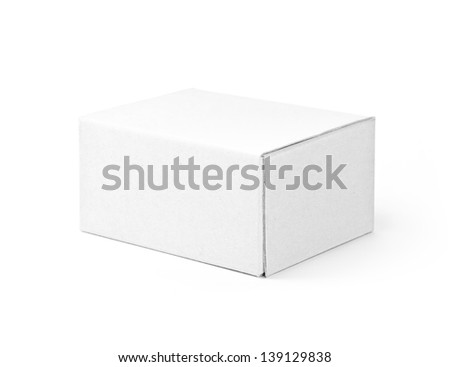 White cardboard box isolated on a White background with clipping path