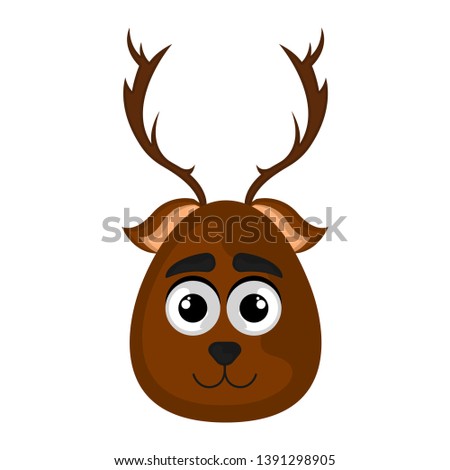 Isolated cute avatar of a reindeer - Vector