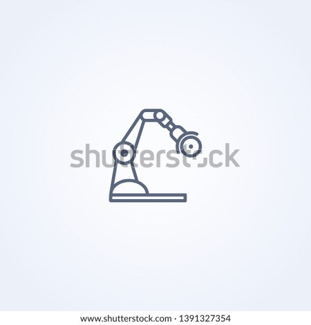 Circular saw robotic arm machine, vector best gray line icon on white background, EPS 10