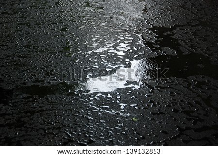Raining on new asphalt Royalty-Free Stock Photo #139132853