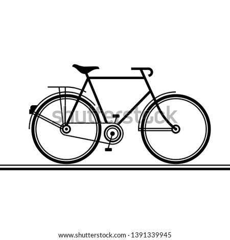 Bicycle vector illustration. Silhouette of hipster city bike