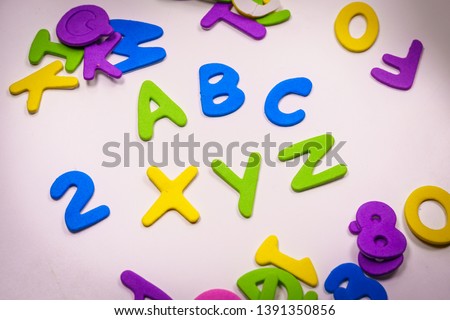 Colorful letters composition showing letters of the alphabet ABC and XYZ - Concept of studying and learning ABC XYZ. alfa and omega idea, sign, symbol, concept of alphabet. education background, first